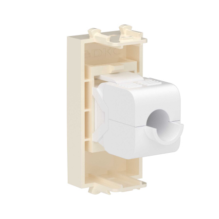 Компьютерная розетка RJ-45 без шторки модульная, кат.5е, "Avanti", "Ванильная дымка", 1 модуль DKC