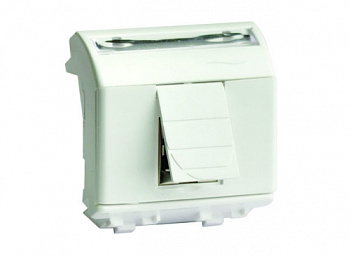 Компьютерная розетка RJ-45, кат.5Е, экранированная, белая, 2мод DKC