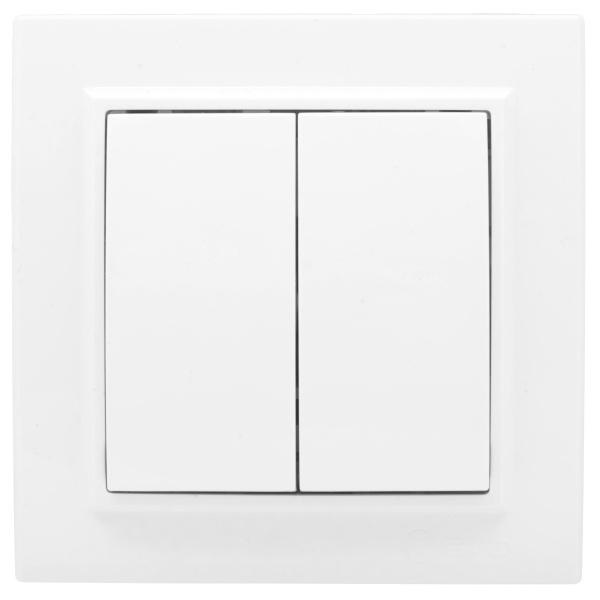 Минск Выключатель 2-клавишный СП,10А, белый EKF