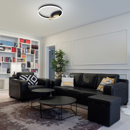 Умный потолочный светильник золото матовое, черный IP20 (90247/3 черный / золото) Eurosvet