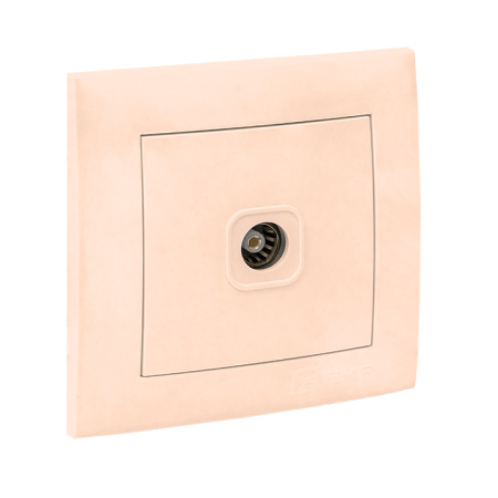 Валенсия Розетка телевизионная 1-местная 75Ом 5-862МГц кремовая EKF