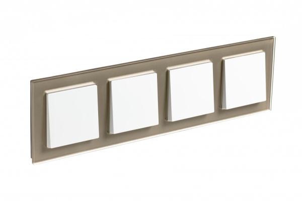 ATLASDESIGN NATURE Рамка горизонт/вертик 4 пост . органическое стекло шампань IP20 Schneider Electric
