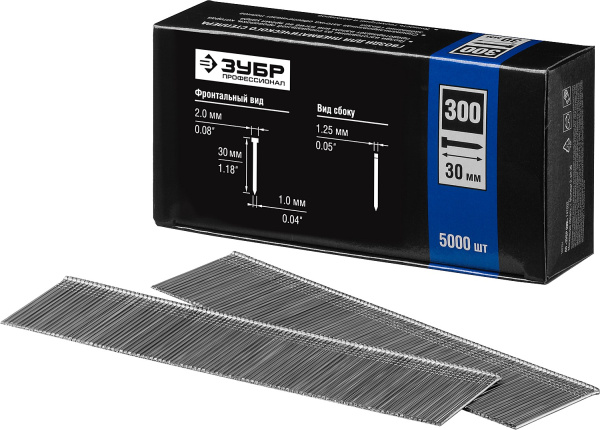 30 мм гвозди для нейлера тип 300, 5000 шт ЗУБР