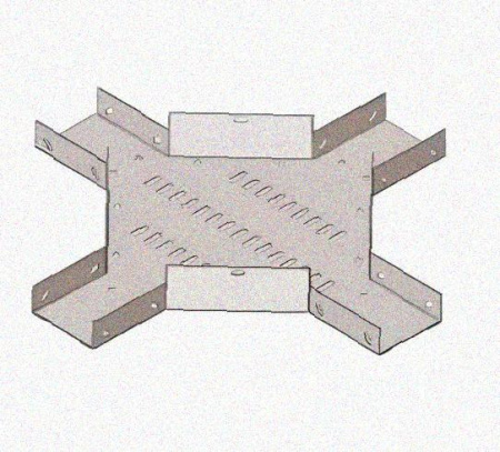 Лоток крестообразный перфорированный КМ 100х100 УТ1,5, оцинкованный лист S1,5