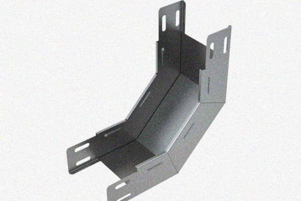 Лоток замковый глухой КПЗГ 100х50-90 УТ1,5 для поворота трассы вверх на 90, оцинкованный лист S1,0