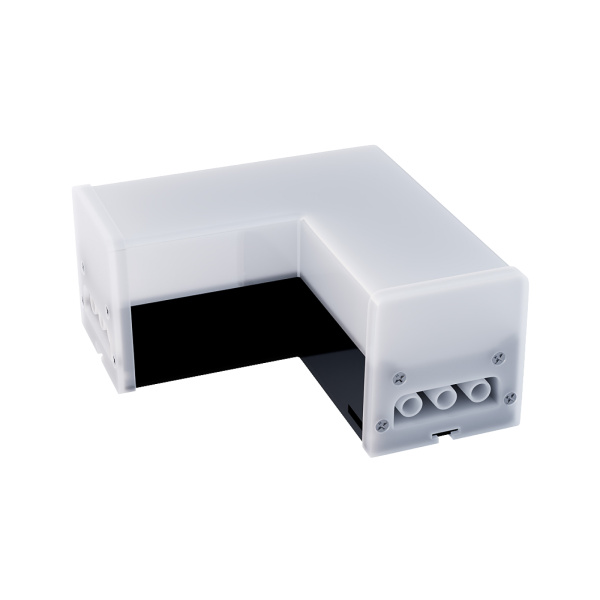 30-17 Светильник-коннектор светодиодный L-образный 8Вт, 230В/50Гц, 800лм, 4000К, IP40, чёрный, 116,5x116,5x55мм, поликарбонат Apeyron