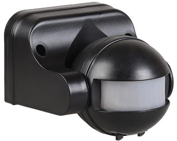 Датчик движения ДД-009 1100Вт 180град 12м IP44 черный IEK