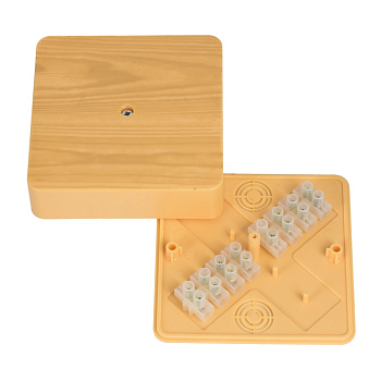 Коробка разветвительная КМР-030-032кг (100х100х28) с клеммником светлое дерево PROxima EKF