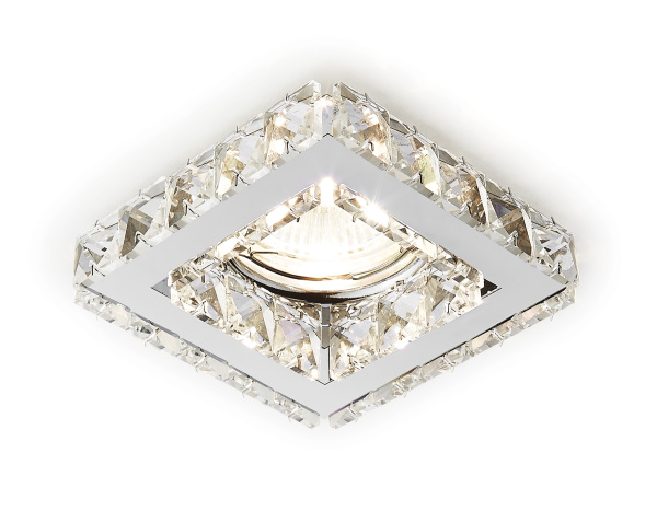 Встраиваемый точечный светильник K110 CL/CH хром/прозрачный хрусталь MR16 Ambrella Light