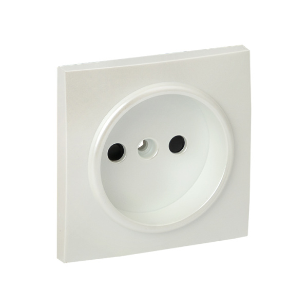 Валенсия Лицевая панель розетки 1-местной б/з 10 А жемчуг с защ, штор, EKF
