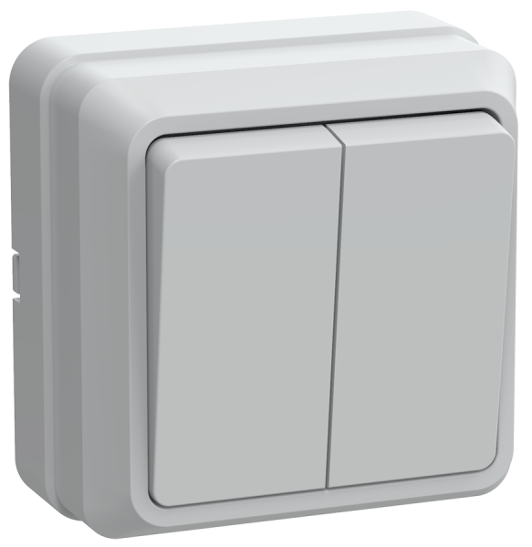 Выключатель 2-клавишный ОУ ВС20-2-0-ОБ 10А ОКТАВА белый IEK