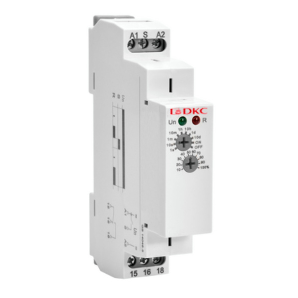 Реле времени, задержка выключения, конфигурация контакта 1CO, AС/DC 12-240В DKC
