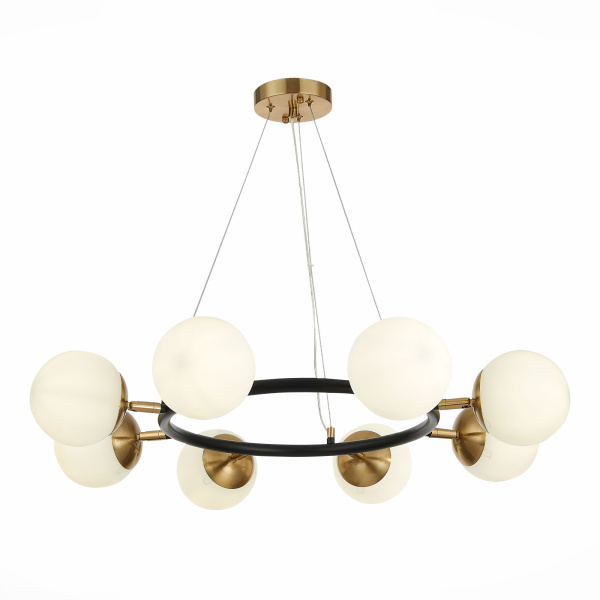 Люстра подвесная Черный, Латунь/Белый E27 8*60Вт SLE220403-08 EVOLUCE