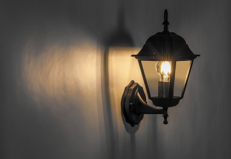 Светильник садово-парковый Feron 4201/PL4201 четырехгранный на стену вверх 100W E27 230V, черный