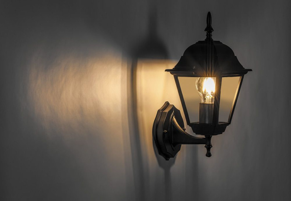 Светильник садово-парковый Feron 4201/PL4201 четырехгранный на стену вверх 100W E27 230V, черный