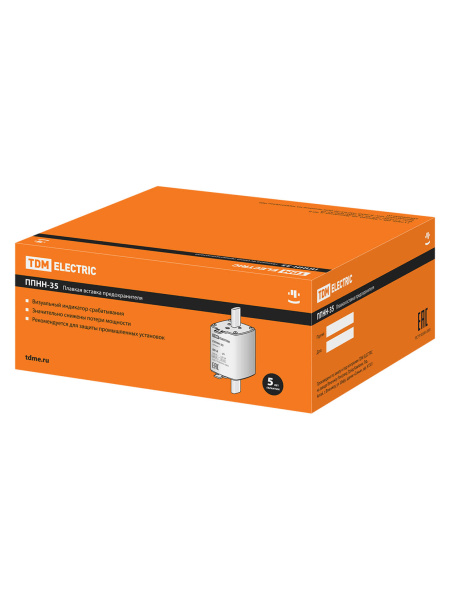 Плавкая вставка предохранителя ППНН-35, габарит 1, 40А TDM