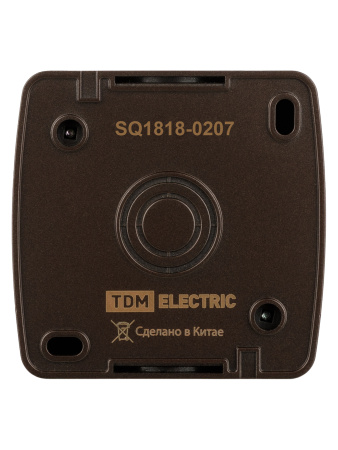 Розетка 2П+3 открытой установки IP54 16А с прозрачной крышкой шоколад "Селигер" TDM