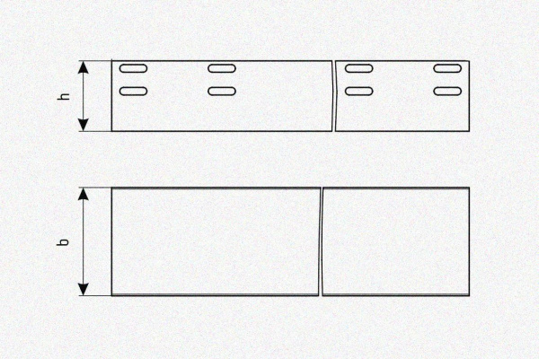 Лоток глухой ЛМГ 400х150х2000 УТ1,5, оцинкованный лист S1,5