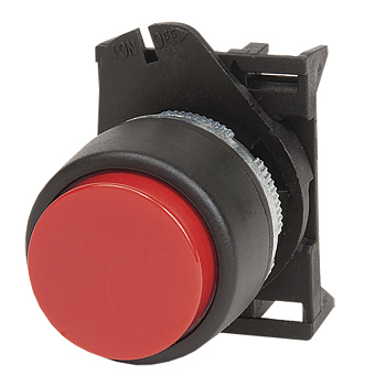 Кнопка выпуклая прозрачная без фиксации, красная DKC