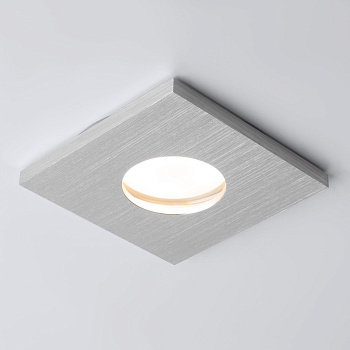 Влагозащищенный точечный светильник GU10 серебряный IP44 (a053363) Elektrostandard