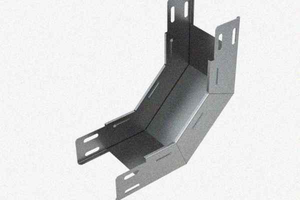 Лоток замковый глухой КПЗГ 150х65-90 УТ1,5 для поворота трассы вверх на 90, оцинкованный лист, S1,0