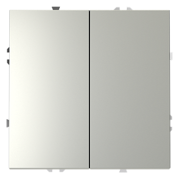 Проходной переключатель встраиваемый Voltum S70 двухклавишный 10А, (сталь)