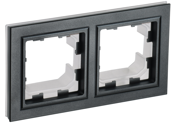 BRITE Рамка 2-местная IP44 РУ-2-БрЧ-44 черный IEK