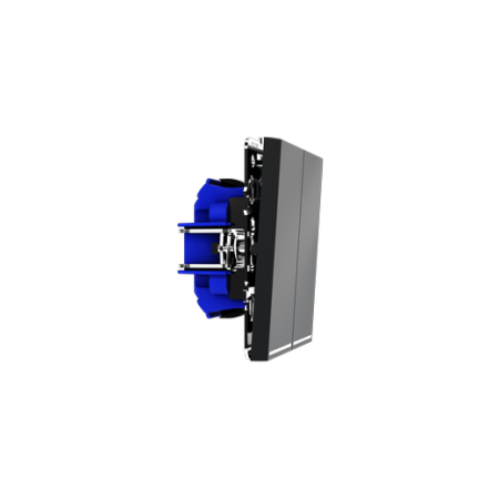 Выключатель встраиваемый Voltum S70 двухклавишный с подсветкой 10А, (графит)