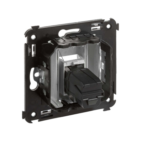 USB 3.0 розетка одинарная в стену, тип А-А, "Avanti", "Закаленная сталь" DKC