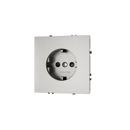 Розетка встраиваемая Voltum S70 с заземлением и защитными шторками, 16А, (шелк)