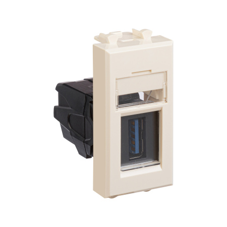 USB 3.0 розетка модульная, тип А-А, "Avanti", "Ванильная дымка", 1 модуль DKC