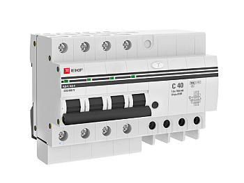 Дифференциальный автоматический выключатель АД-4 40А 100мА (хар, С, АС, электронный) 6кА PROxima EKF