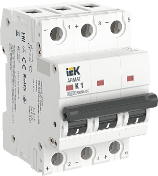 Выключатель автоматический ВА МОД M06N-DC 3П K 1А ARMAT IEK