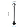 11-161 Светильник садово-парковый, столб, «Валенсия 4», Е27х60Вт, 4-х гранный, пластик, черный, прозрачный поликарбонат, 177х187х1120мм, НТ... APEYRON