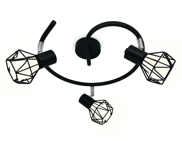 Настенно-потолочный спот в стиле лофт TR8624/3 BK/CH черный/хром E27*3 max 40W D330*175 Ambrella Light