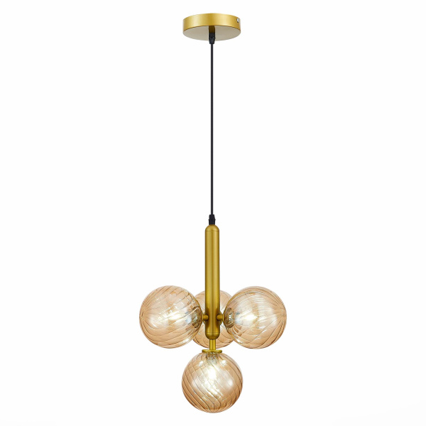 Люстра подвесная Золото/Янтарный G9 4*5Вт 4000К SLE220323-04 EVOLUCE