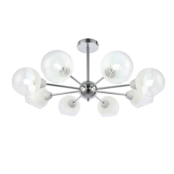 Люстра потолочная Хром/Прозрачный, Матовый никель E14 8*40Вт SLE102702-08 EVOLUCE