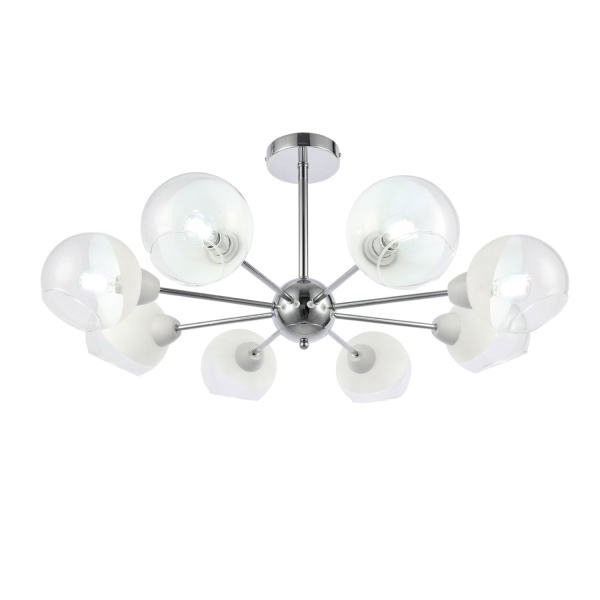 Люстра потолочная Хром/Прозрачный, Матовый никель E14 8*40Вт SLE102702-08 EVOLUCE