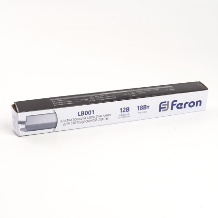 Блок питания для светодиодной ленты 18W 12V (ультратонкий драйвер), LB001 Feron