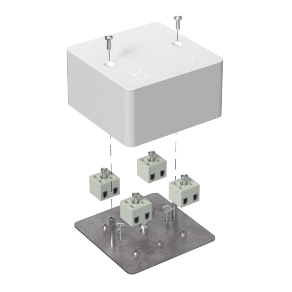Коробка огнестойкая для кабель-канала 40-0460-FR2.5-8 Е15-Е120 85х85х45 RAL9003 Промрукав (44 шт/уп)