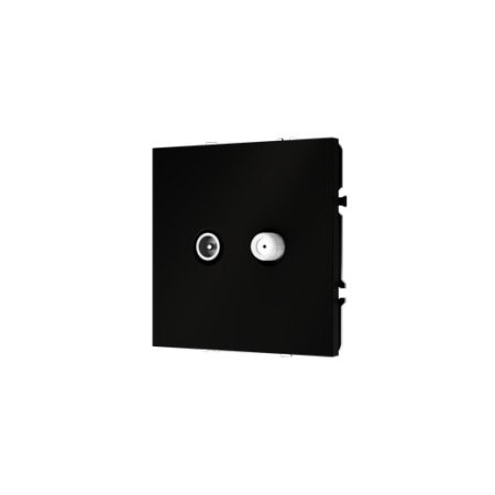 Розетка телевизионная встраиваемая Voltum S70 оконечная TV+SAT, (черный матовый)