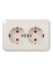 Розетка угловая двойная 2П+3 открытой установки с з/ш IP20 250В 16А сл. кость "Ладога" TDM