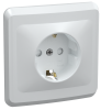 Розетка 1-местная РСш10-3-ВБ с з/з с защитной шторкой 16А ВЕГА белый IEK