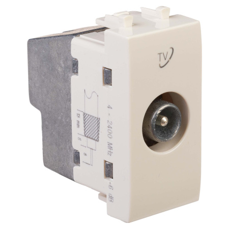 Розетка TV проходная модульная, "Avanti", "Ванильная дымка", 1 модуль DKC