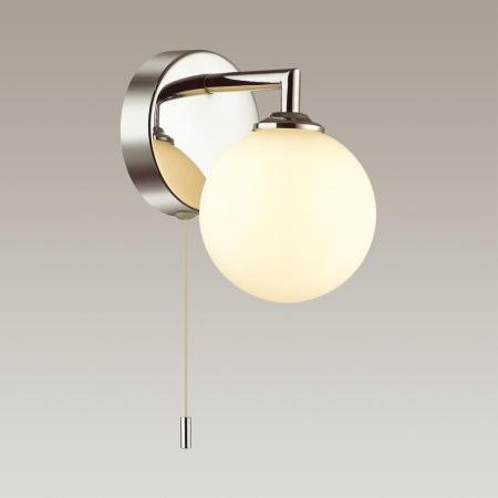 Бра с выключателем G9 1*40W 220V PIPER хром,белый LUMION