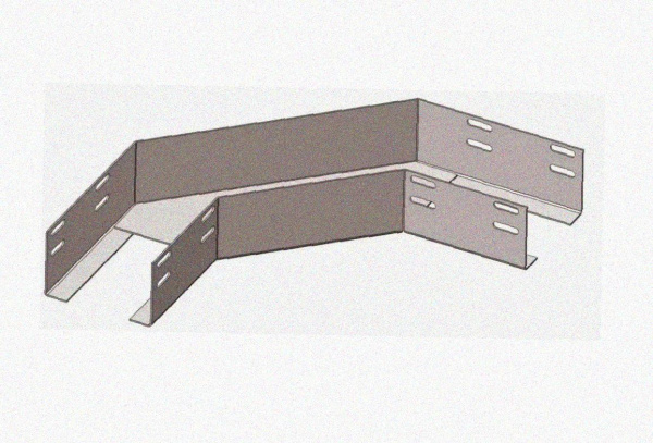 Лоток угловой перфорированный КГ 300х200-90 УТ1,5 поворот на 90, оцинкованный лист, S1,5