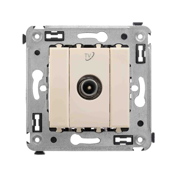 Розетка TV проходная в стену, "Avanti", "Ванильная дымка" DKC