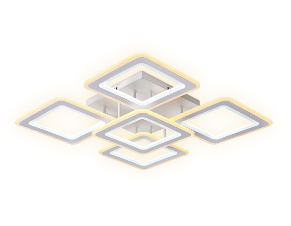 Потолочный светодиодный светильник с пультом FA866/4+1 WH белый 218W 3000K-6400K 820*820*120 (ПДУ РАДИО 2.4G) Ambrella Light
