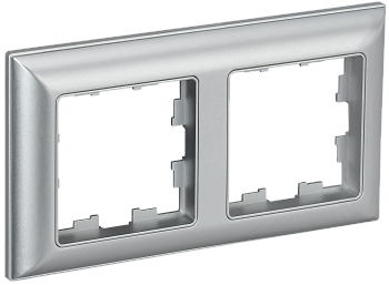 BRITE Рамка 2-мест. РУ-2-Бр алюм./алюм. IEK