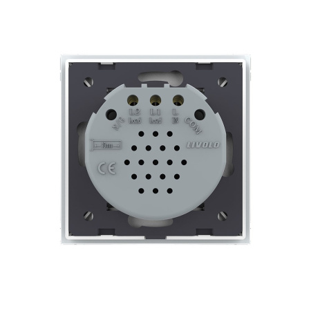 Сенсорный выключатель Quadro 2 клавиши 1 пост Белый Livolo